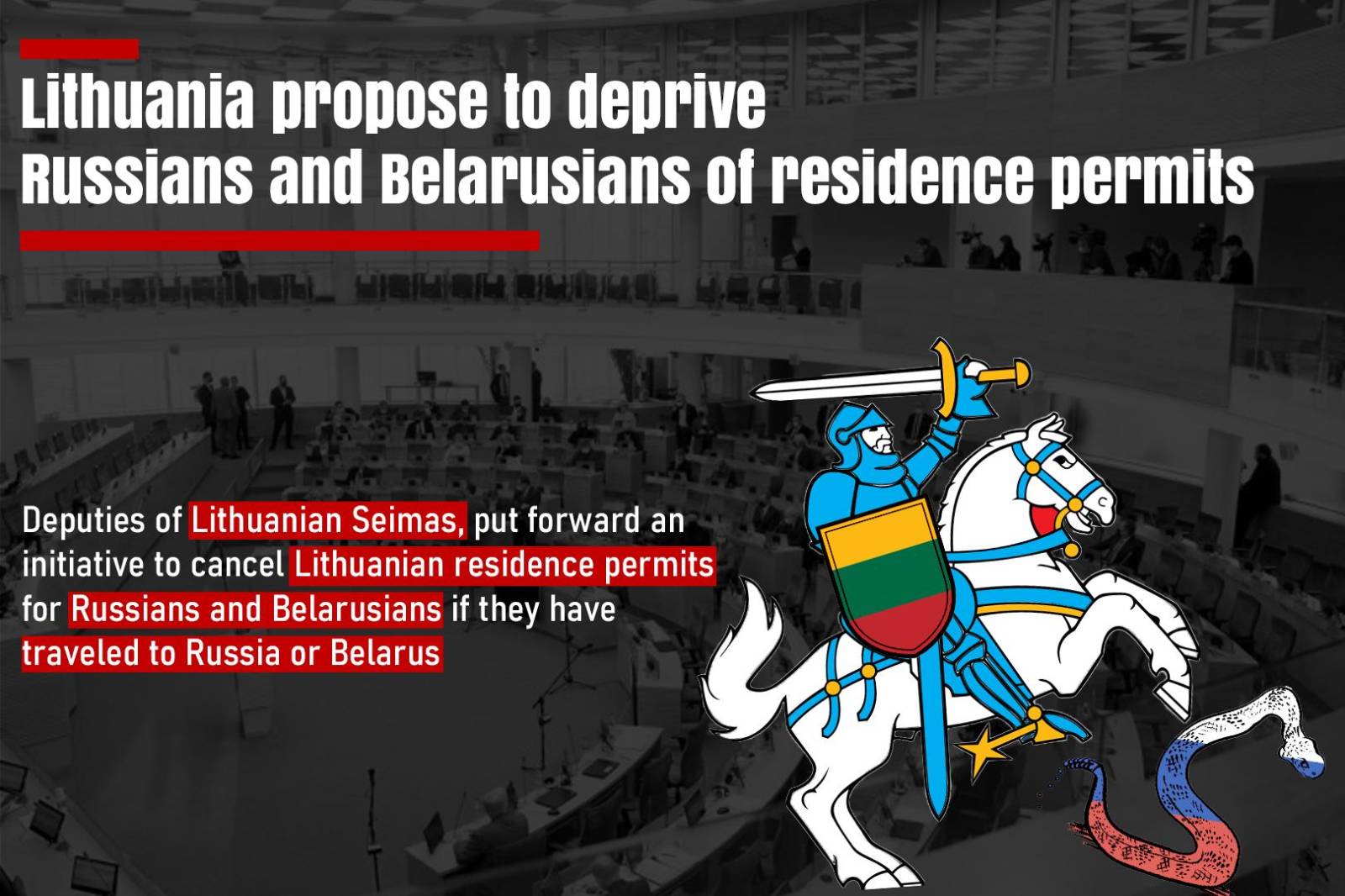 Lithuania propose to deprive Russians and Belarusians of residence permits
