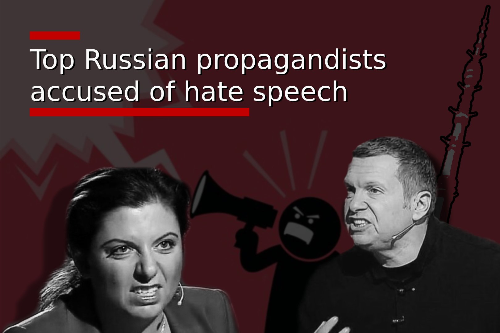 Top Russian propagandists accused of hate speech